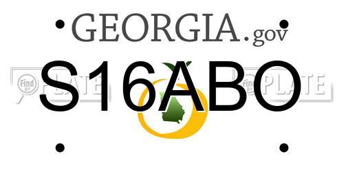 S16ABO Georgia License Plate