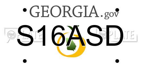 S16ASD Georgia License Plate