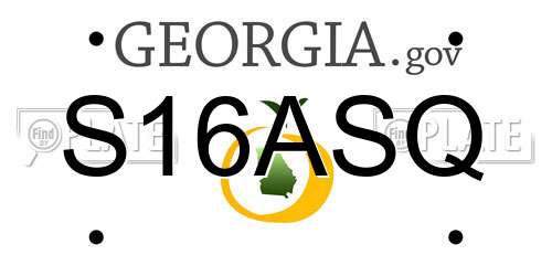 S16ASQ Georgia License Plate