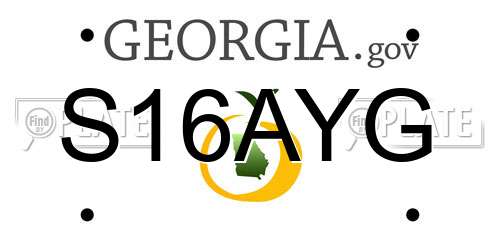 S16AYG Georgia License Plate
