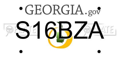 S16BZA Georgia License Plate
