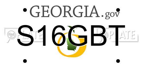 S16GBT Georgia License Plate