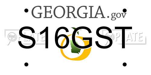 S16GST Georgia License Plate