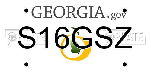 S16GSZ Georgia License Plate