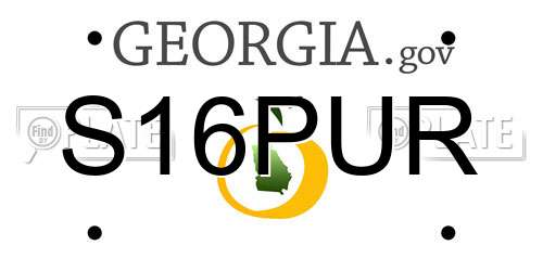 S16PUR Georgia License Plate