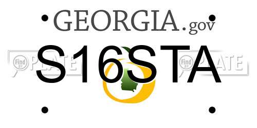 S16STA Georgia License Plate
