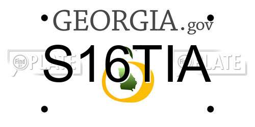 S16TIA Georgia License Plate