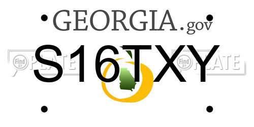 S16TXY Georgia License Plate