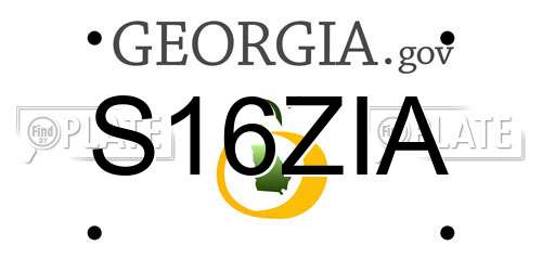 S16ZIA Georgia License Plate