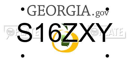 S16ZXY Georgia License Plate