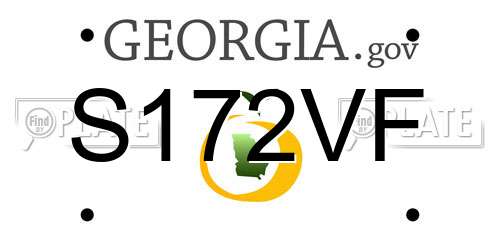 S172VF Georgia License Plate