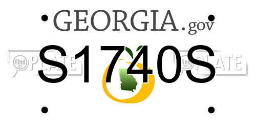 S1740S Georgia License Plate