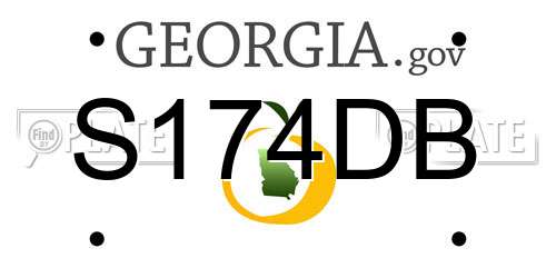 S174DB Georgia License Plate