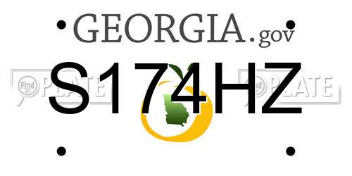 S174HZ Georgia License Plate