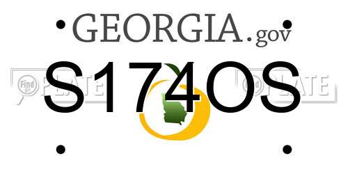 S174OS Georgia License Plate