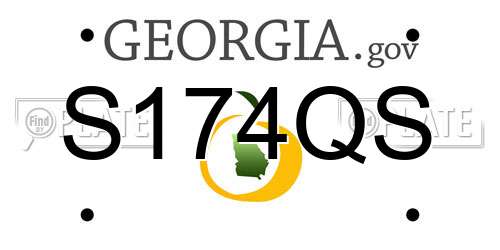 S174QS Georgia License Plate