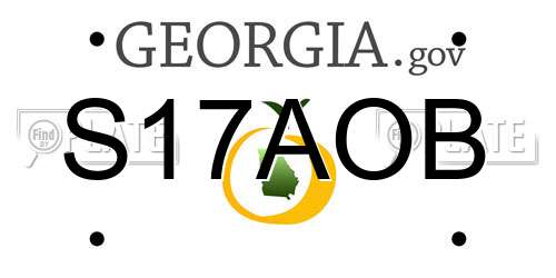S17AOB Georgia License Plate