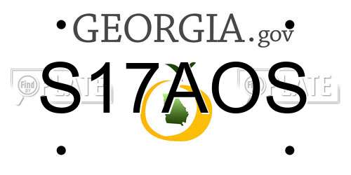 S17AOS Georgia License Plate