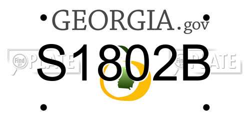 S1802B Georgia License Plate