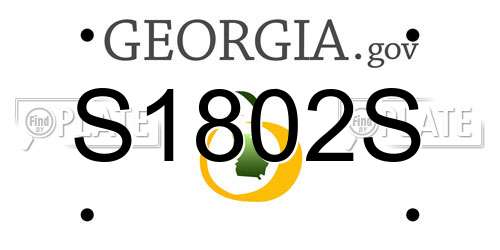 S1802S Georgia License Plate