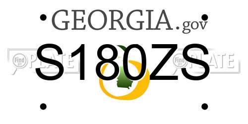 S180ZS Georgia License Plate