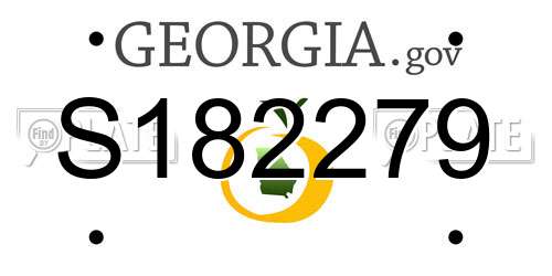 S182279 Georgia License Plate