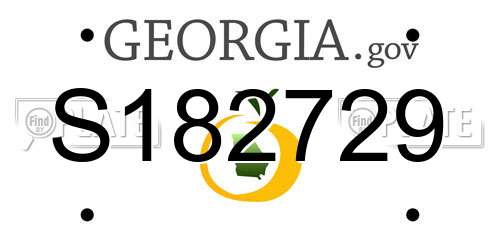 S182729 Georgia License Plate