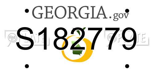 S182779 Georgia License Plate