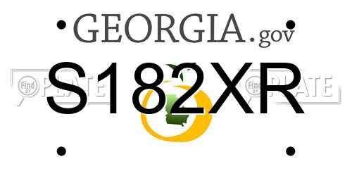 S182XR Georgia License Plate