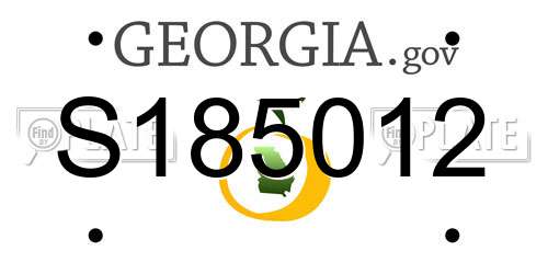 S185012 Georgia License Plate