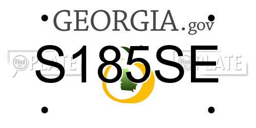 S185SE Georgia License Plate