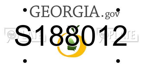 S188012 Georgia License Plate