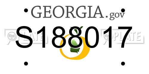 S188017 Georgia License Plate