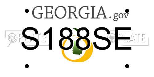 S188SE Georgia License Plate