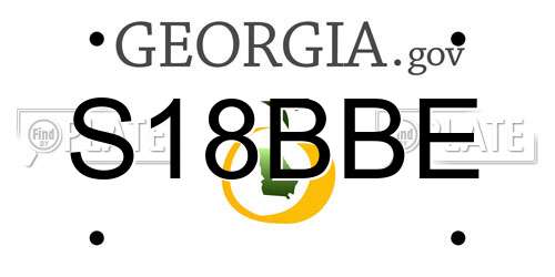 S18BBE Georgia License Plate