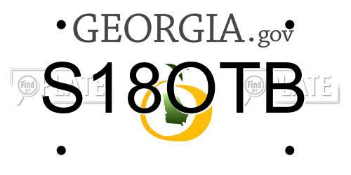 S18OTB Georgia License Plate