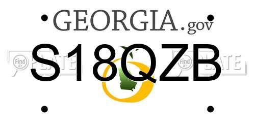 S18QZB Georgia License Plate