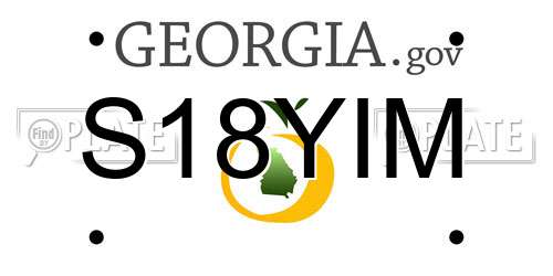 S18YIM Georgia License Plate