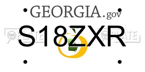S18ZXR Georgia License Plate
