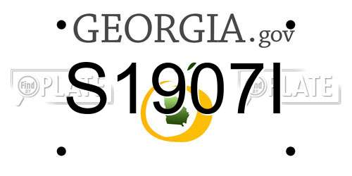 S1907I Georgia License Plate