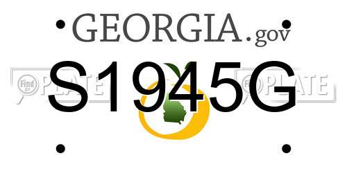 S1945G Georgia License Plate