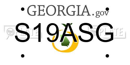 S19ASG Georgia License Plate