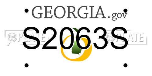 S2063S Georgia License Plate