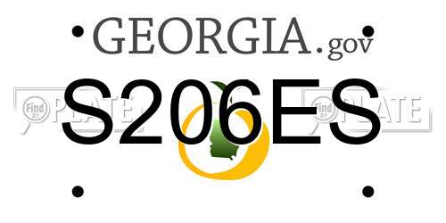 S206ES Georgia License Plate