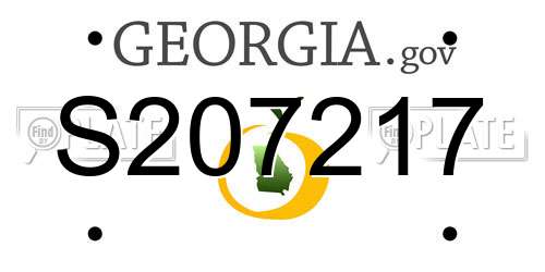 S207217 Georgia License Plate