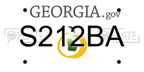 S212BA Georgia License Plate