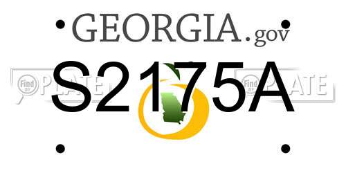 S2175A Georgia License Plate