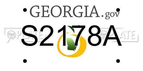 S2178A Georgia License Plate