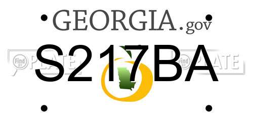 S217BA Georgia License Plate