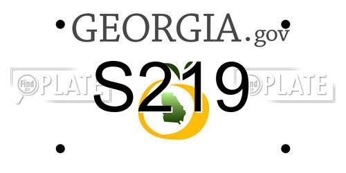 S219 Georgia License Plate